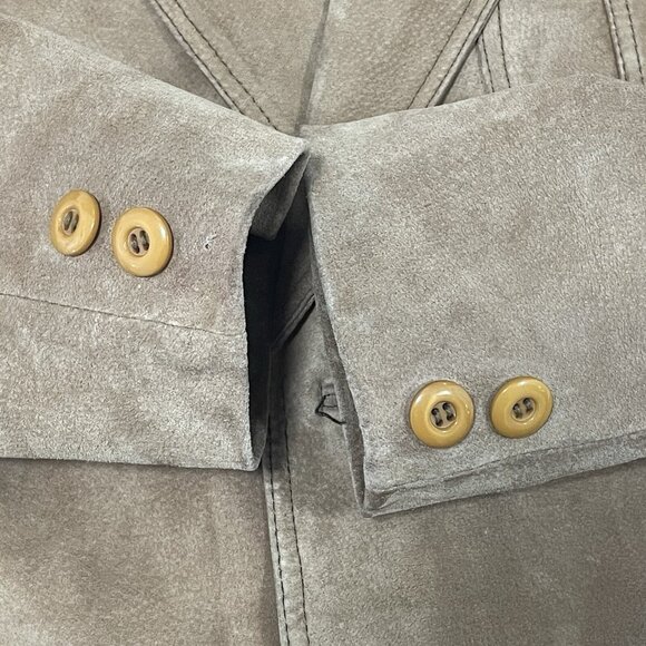 VTG William Barry Brown  Raw Pork Velour Leather Jacket Collar USA Made Size 40 - Picture 8 of 13